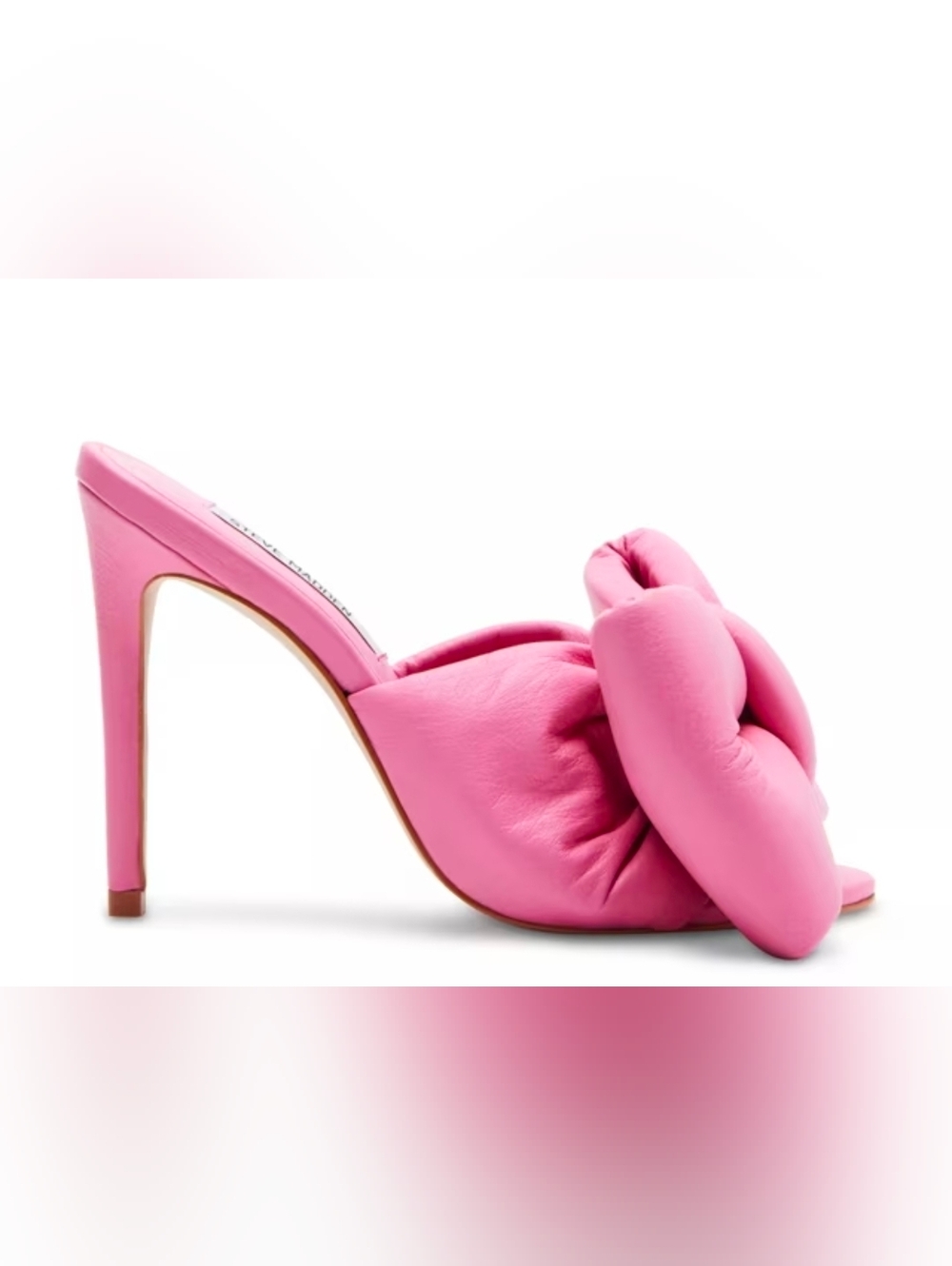 Steve Madden INDULGE Pink Big Bow Leather Sandal SZ 10